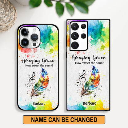 Jesuspirit | Personalized Phone Case | Amazing Grace How Sweet The Sound | Inspirational Gift For Worship Members PCHN06