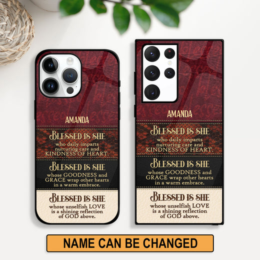 Jesuspirit | Spiritual Gift For Christian Family | Personalized Phone Case | Blessed Is She Who Daily Imparts Nurturing Care And Kindness Of Heart PCHN12