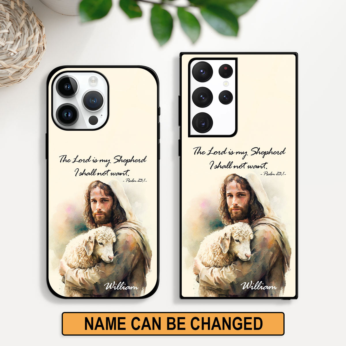 Jesuspirit | Psalm 23:1 |The Lord Is My Shepherd I Shall Not Want | Personalized Phone Case | Worship Gift For Women Of God PCHN15