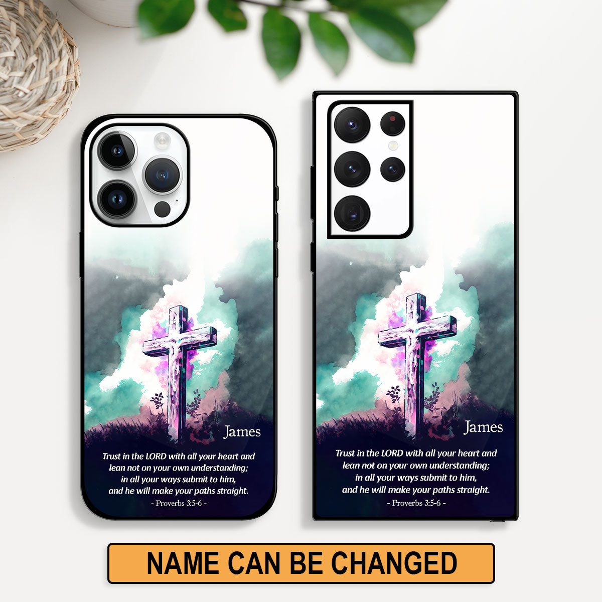 Jesuspirit | Proverbs 3:5 | Trust In The Lord With All Your Heart | Personalized Phone Case | Religious Gift For Christian Friends PCHN21
