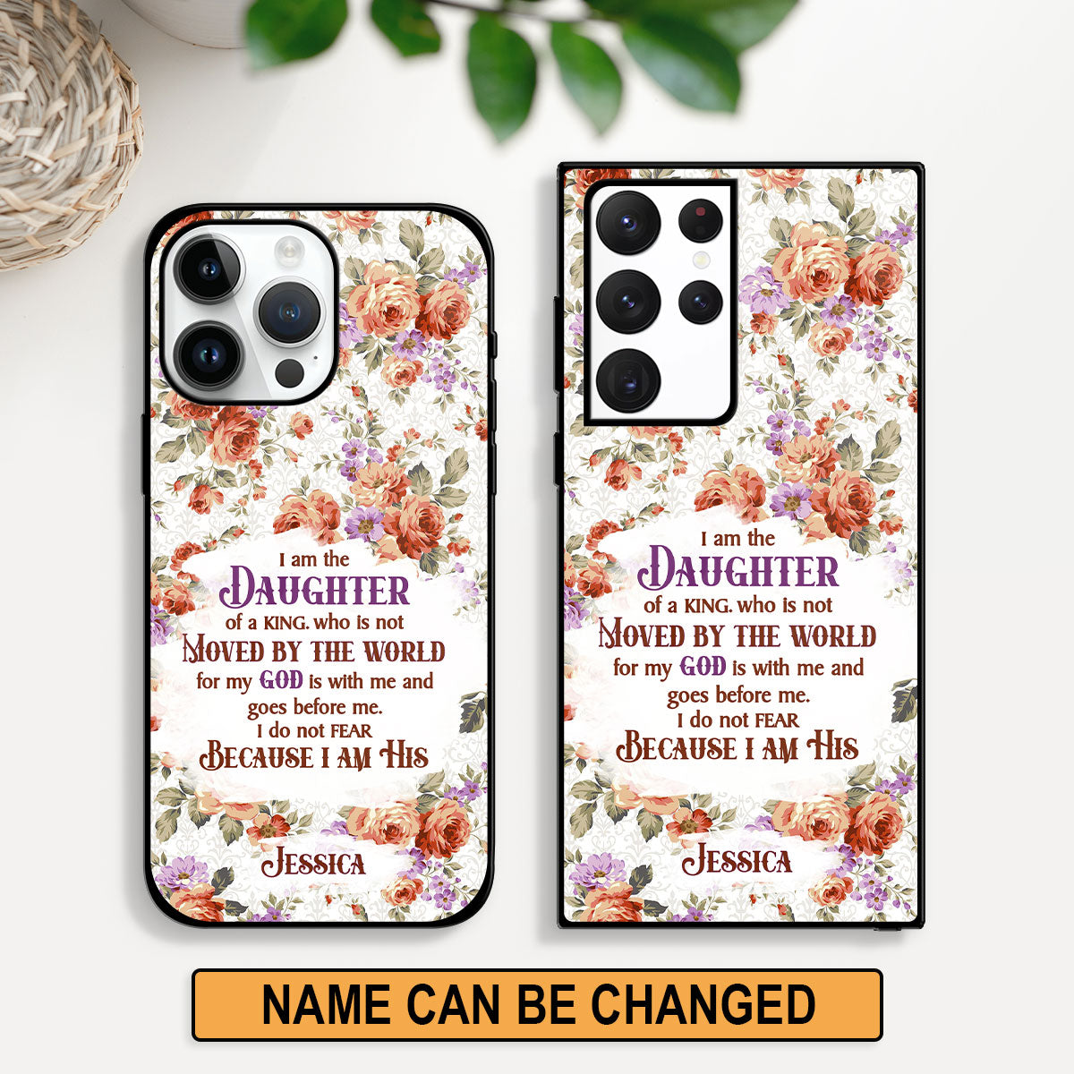 Jesuspirit | I Am The Daughter Of A King Who Is Not Moved By The World | Personalized Phone Case | Religious Gift For Bible Friends PCHN27