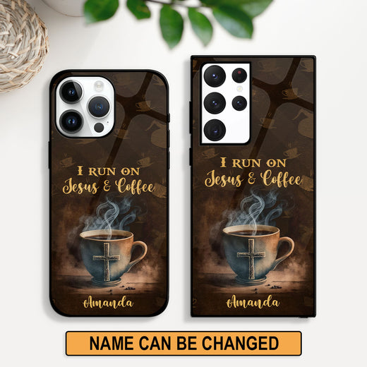 Jesuspirit | I Run On Jesus And Coffee | Personalized Phone Case | Religious Gift For Christian Friends PCHN28