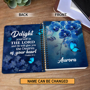 Jesuspirit | Delight Yourself In The Lord | Psalm 37:4 | Special Gift For Christians | Stunning Personalized Spiral Journal SJH47