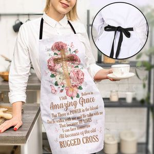 Jesuspirit | Apron With Neck Strap | Flower And Cross | I Still Believe In Amazing Grace A15