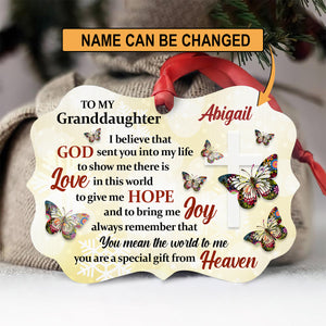 Personalized Gift For Granddaughter - Pretty Butterfly Aluminium Ornament AHN116C