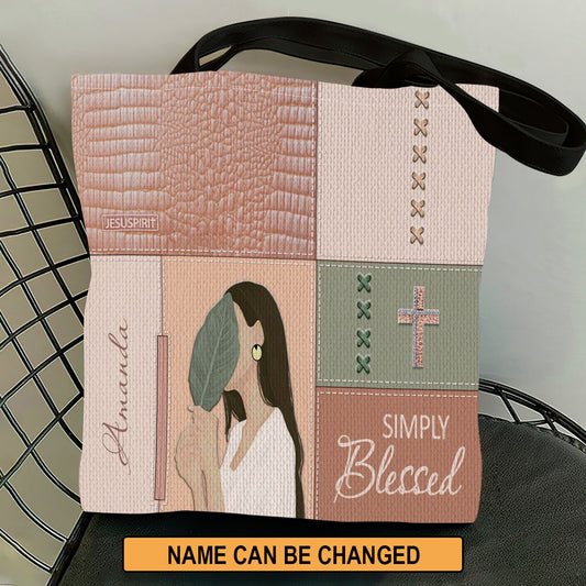 Simply Blessed - Beautiful Personalized Tote Bag HM409