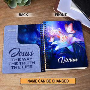Jesus The Way The Truth The Life - Pretty Personalized Spiral Journal H13