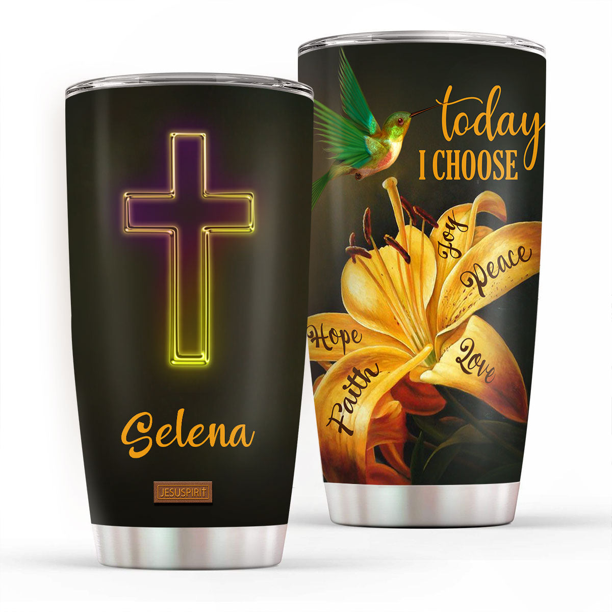 Personalized Stainless Steel Tumbler 20oz - Today I Choose Joy H15