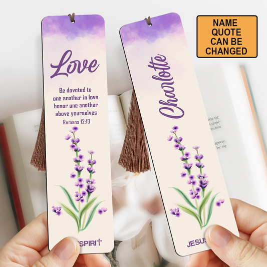 Faith Hope Love - Pretty Personalized Wooden Bookmarks HN33