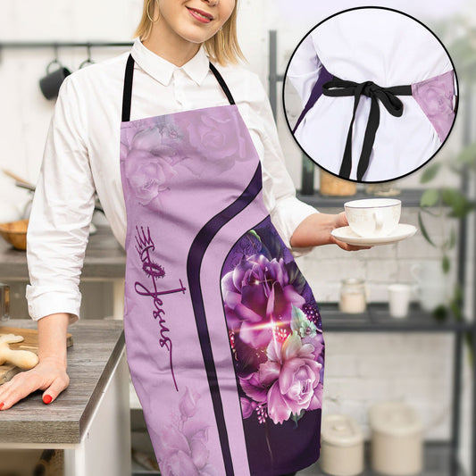 Jesuspirit | Useful Gift For Christian Woman | Rose And Cross | Apron With Neck Strap AHM01