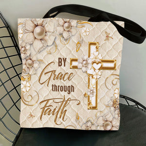 By Grace Through Faith - Beautiful Cross Tote Bag AM210