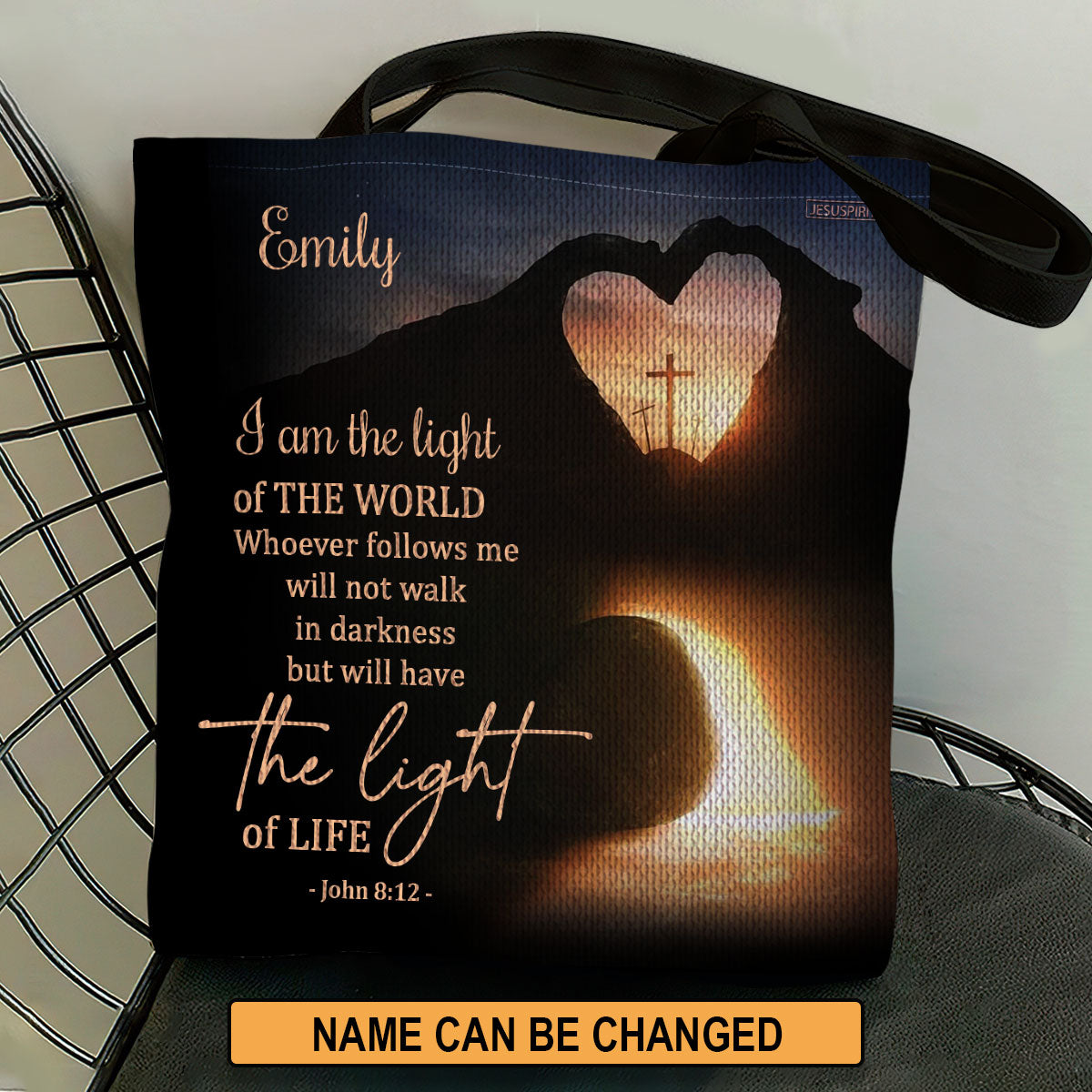 Unique Personalized Tote Bag - I Am The Light Of The World NUH450