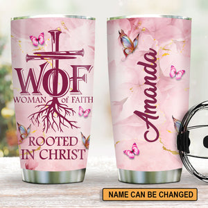 Woman Of Faith - Lovely Personalized Stainless Steel Tumbler 20oz NUHN366