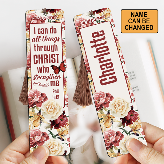 Personalized Wooden Bookmarks - I Can Do All Things Through Christ HN36