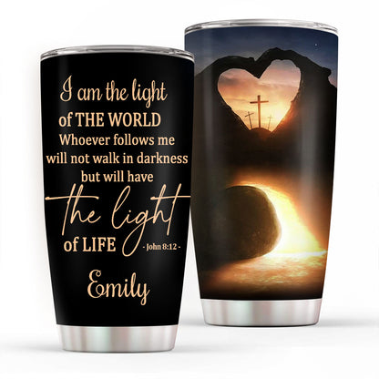 Must-Have Personalized Stainless Steel Tumbler 20oz - I Am The Light Of The World NUH450