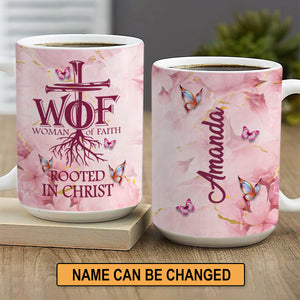 Special Personalized White Ceramic Mug - Rooted In Christ NUHN366