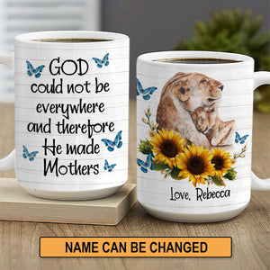 Jesuspirit Personalized Ceramic Mug | Religious Gifts For Mom | Lion And Sunflower CCMH737