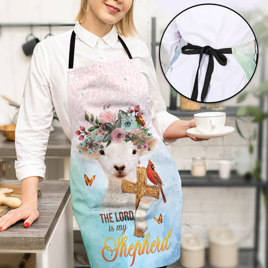 Jesuspirit | Lamb And Cross | Psalm 23:1 | Lovely Apron With Neck Strap | The Lord Is My Shepherd AHM02