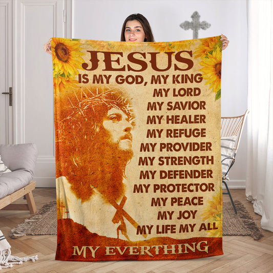 Jesuspirit Jesus Fleece Blanket | Spiritual Religious Gifts For Christian People I Can Do All Things Through Christ | Philippians 4:13 FBH785