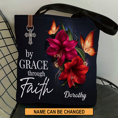 By Grace Through Faith - Stunning Personalized Tote Bag H14