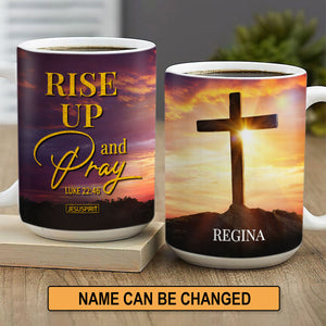 Awesome Personalized White Ceramic Mug - Rise Up And Pray H10