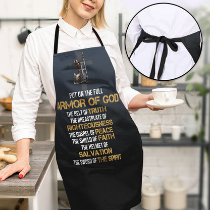 Jesuspirit | Put On The Full Armor Of God | Apron With Neck Strap | Faithful Gift For Christian People AHM27