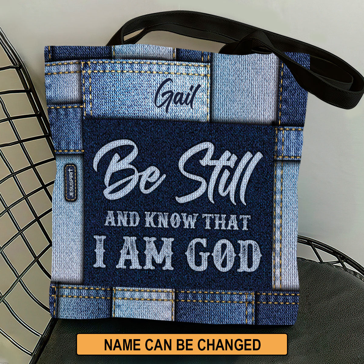 Jesuspirit | Be Still And Know That I Am God | Personalized Tote Bag | Psalm 46:10 HN06B