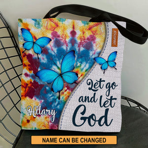 Personalized Christian Tote Bag - Let Go And Let God H11