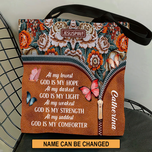 At My Darkest God Is My Light - Lovely Personalized Tote Bag AM282