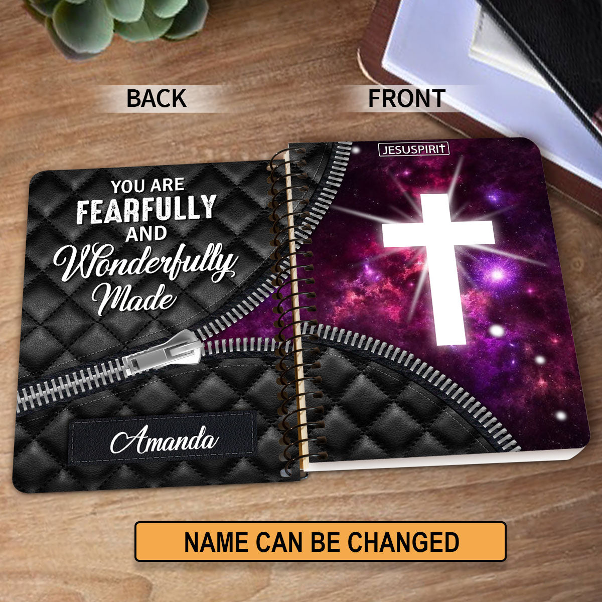 You Are Fearfully And Wonderfully Made - Unique Personalized Cross Spiral Journal I07