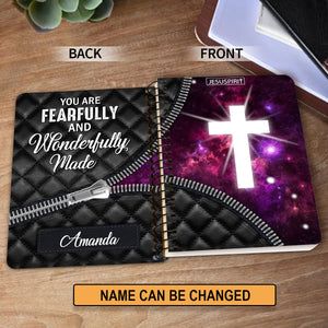 You Are Fearfully And Wonderfully Made - Unique Personalized Cross Spiral Journal I07