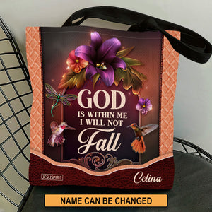 God Is Within Me, I Will Not Fall - Awesome Personalized Tote Bag M06
