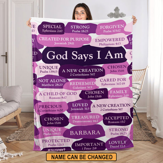 Jesuspirit | Spiritual Gift Of Faith For Christian People | Unique Personalized Fleece Blanket | What God Says About You FBHN699