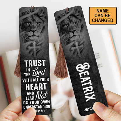 Trust In The Lord With All Your Heart - Unique Personalized Wooden Bookmarks BM38