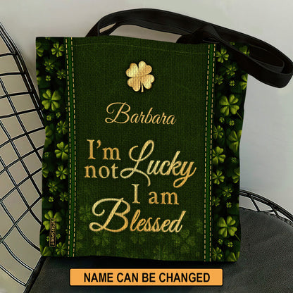 Adorable Personalized Tote Bag - I‘m Not Lucky I Am Blessed NUHN375