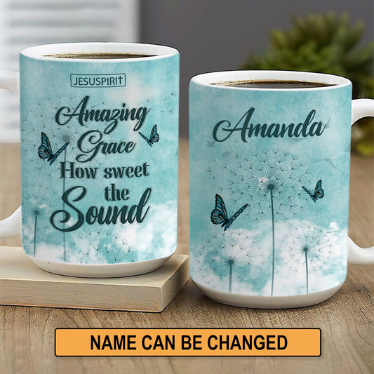 Awesome Personalized White Ceramic Mug - Amazing Grace NUHN350