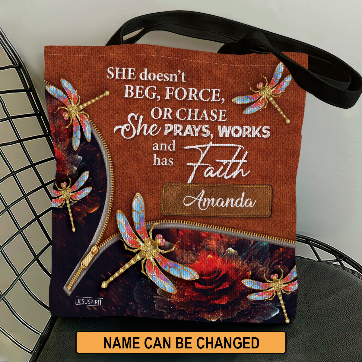 She Prays, Works, And Has Faith - Gorgeous Personalized Tote Bag NUH274