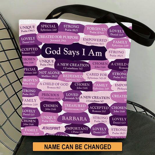 Jesuspirit Personalized Tote Bag | Religious Gifts For Women Of God | What God Says About You TBHN699