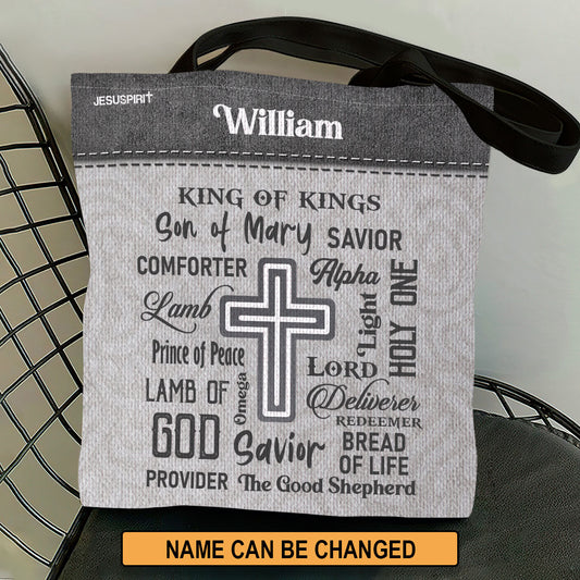 Jesuspirit | Scripture Gifts For Christian People | Personalized Cross Tote Bag | King Of Kings TBHN659