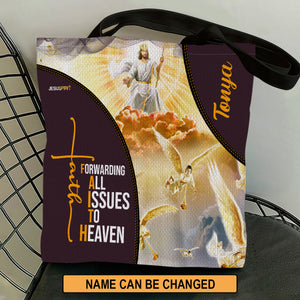 Jesuspirit | Religious Gift For Christian People | Personalized Jesus Tote Bag | Forwarding All Issues To Heaven TBM20