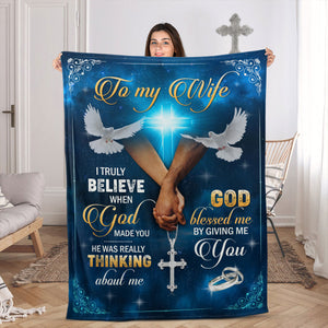 God Blessed Me By Giving Me You - Special Pigeon Fleece Blanket For Wife AH193