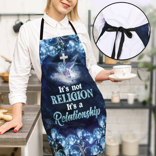 Jesuspirit | Humming Bird And Cross | Apron With Neck Strap | It's Not Religion, It's A Relationship A52