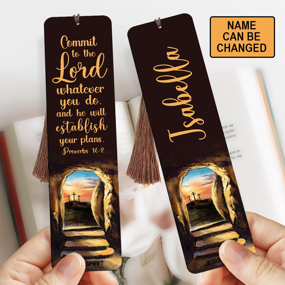 He Will Establish Your Plans - Awesome Personalized Wooden Bookmarks HN28