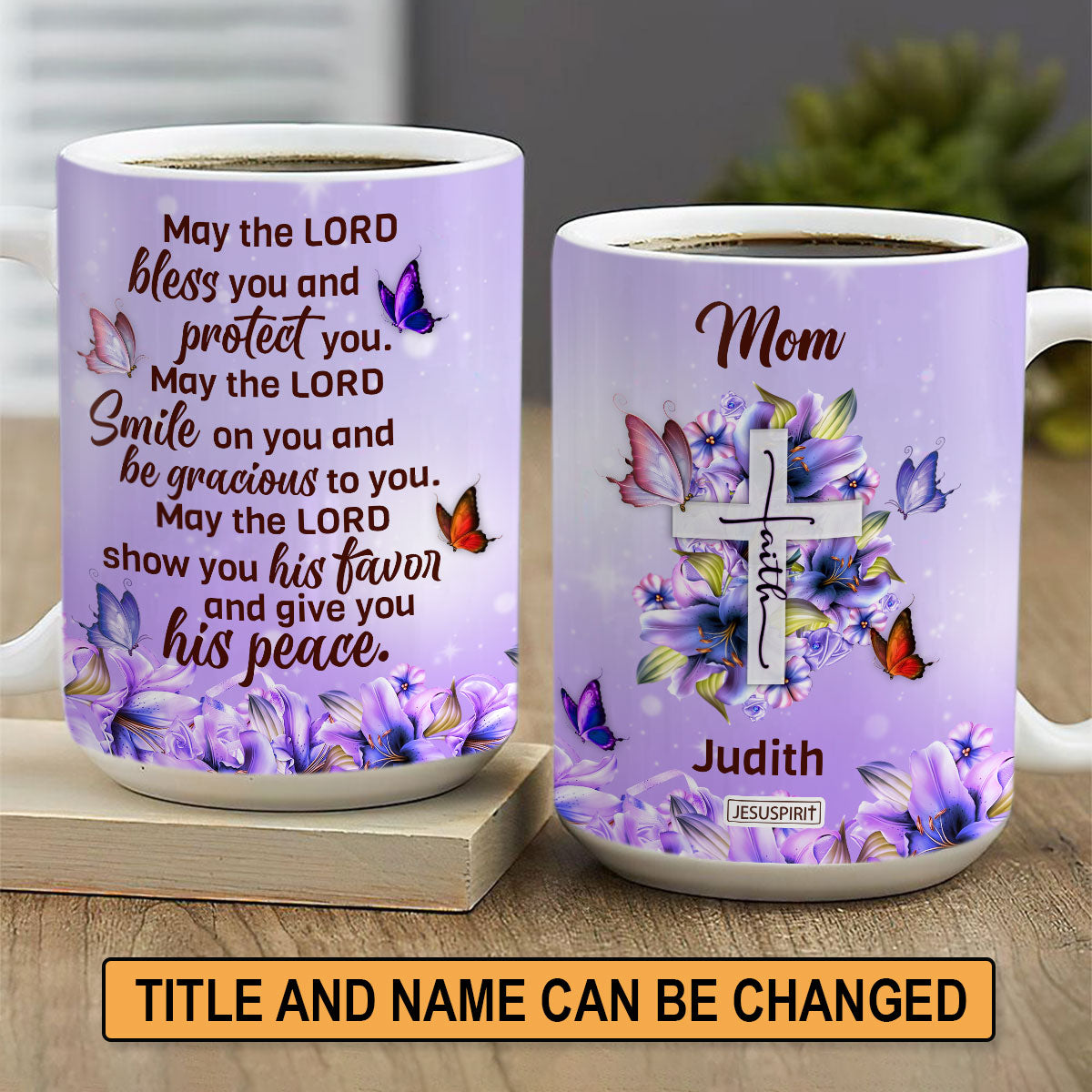 White and Purple Ceramic Mug