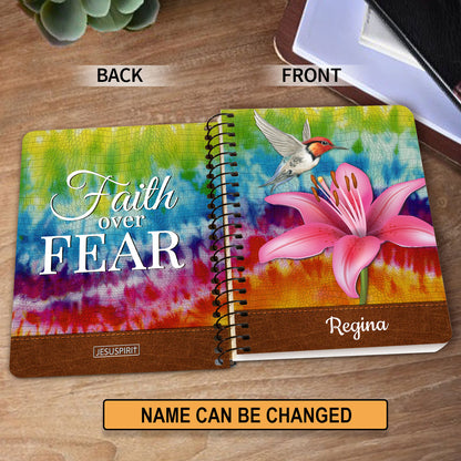 Beautiful Personalized Spiral Journal - Faith Over Fear H09