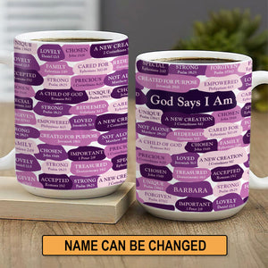 Jesuspirit Personalized Ceramic Mug | Spiritual Gift For Bible Friends | What God Says About You CCMHN699