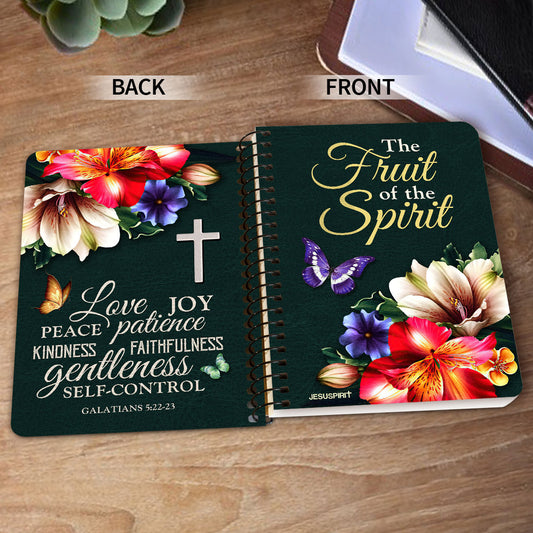 Jesuspirit | Galatians 5:22-23 | The Fruit Of The Spirit | Stunning Flower Spiral Journal | Inspirational Gifts For Christians SJHN648