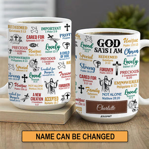 Jesuspirit | Personalized Christian Ceramic Mug | What God Says About You | Bible Verse On Gift For Christian People CCMH742