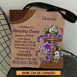 Adorable Personalized Tote Bag - I Still Believe In Amazing Grace NUH269