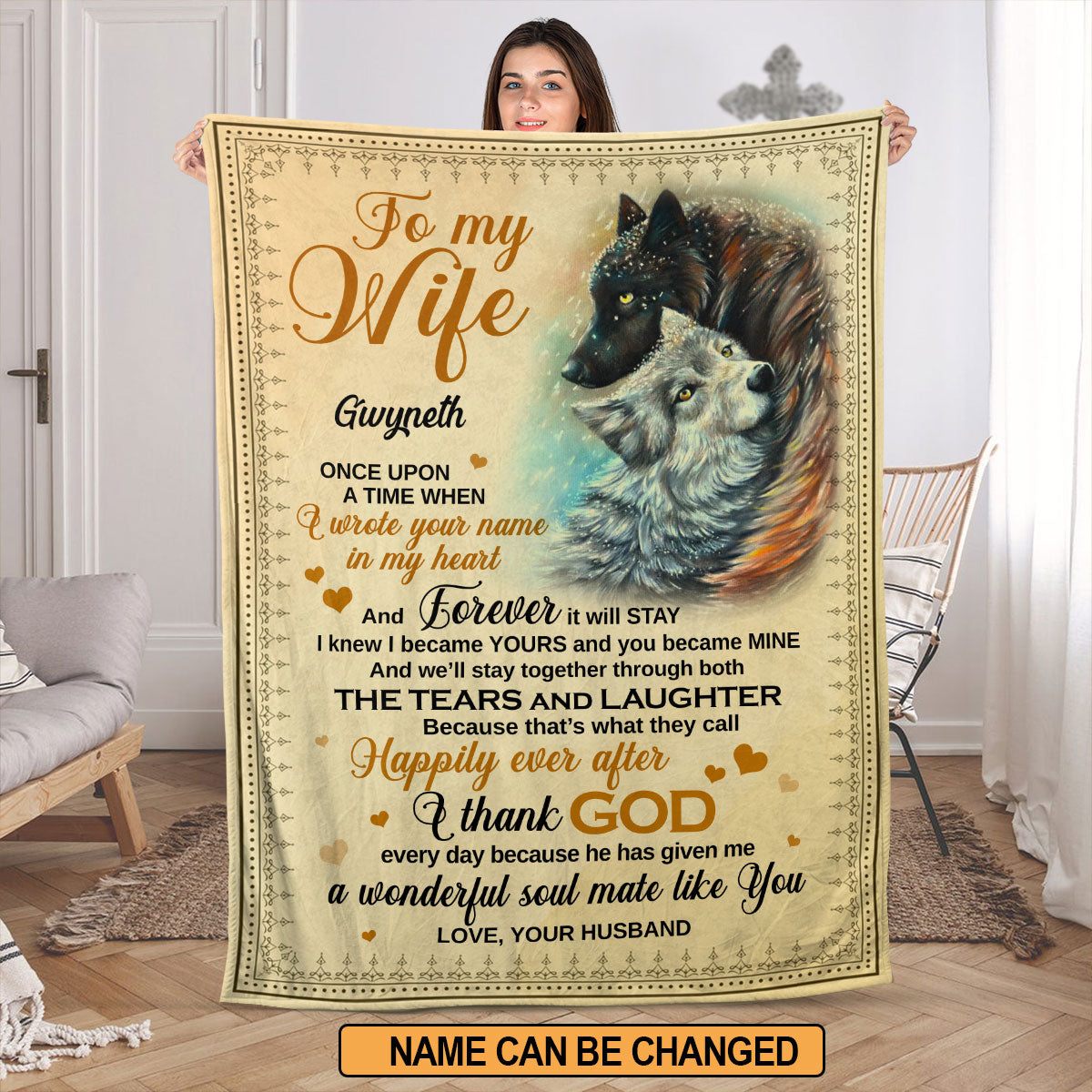 Jesuspirit | Spiritual Gifts From Husband For Wife | Personalized Fleece Blanket | Christian Anniversary Gifts FBH788